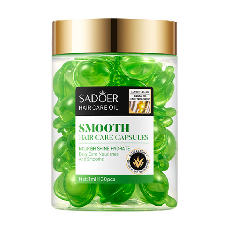 Поживні капсули для волосся Sadoer Argan Oil Aloe Smooth Hair Care Capsules з аргановою олією та алое вера, 30*1 мл